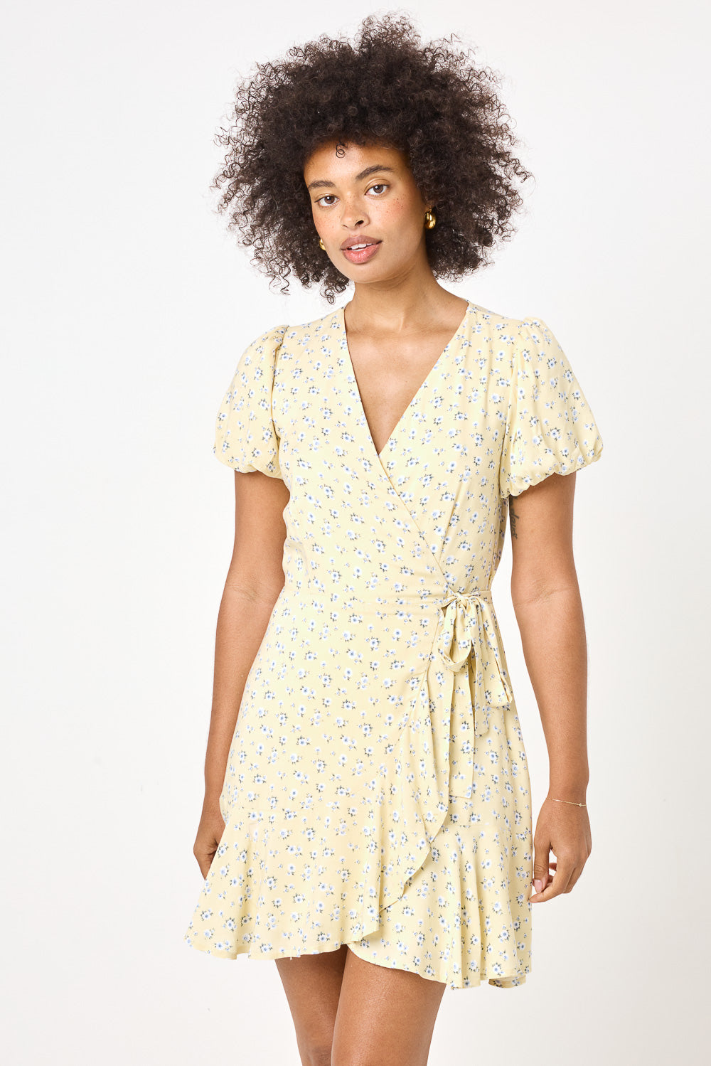 Yellow Floral Wrap Dress Yellow Floral Wrap Dress
