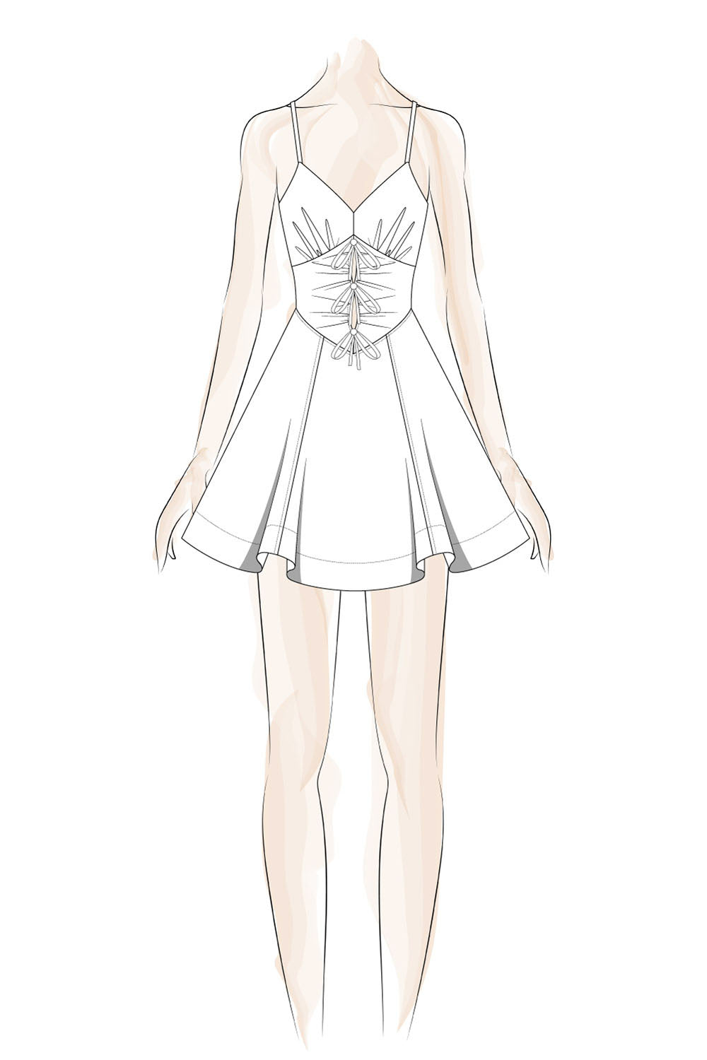 White 3 Tie Bow Dress