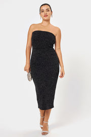 Black Strapless Midi Dress - Trixxi Clothing