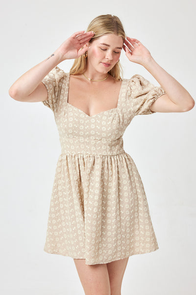 khaki embroidered dress Khaki Embroidered Dress – Trixxi Wholesale