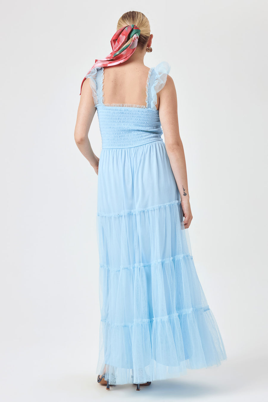 SMOCK TOP TULLE MAXI SUMMERSONG - Trixxi Clothing