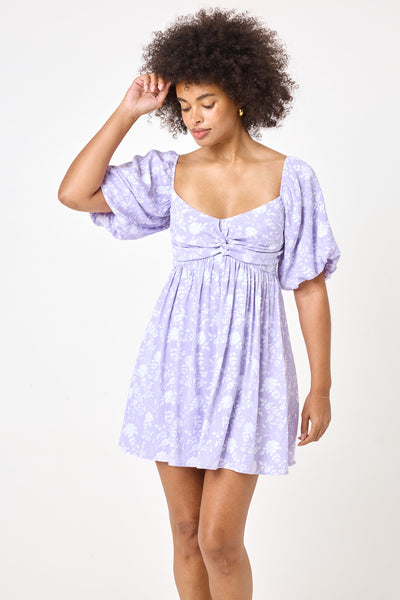 Lilac Puff Sleeve Twist Front Dress – Trixxi Wholesale