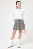 Kids Black Button Front Boucle Skirt - Trixxi Clothing