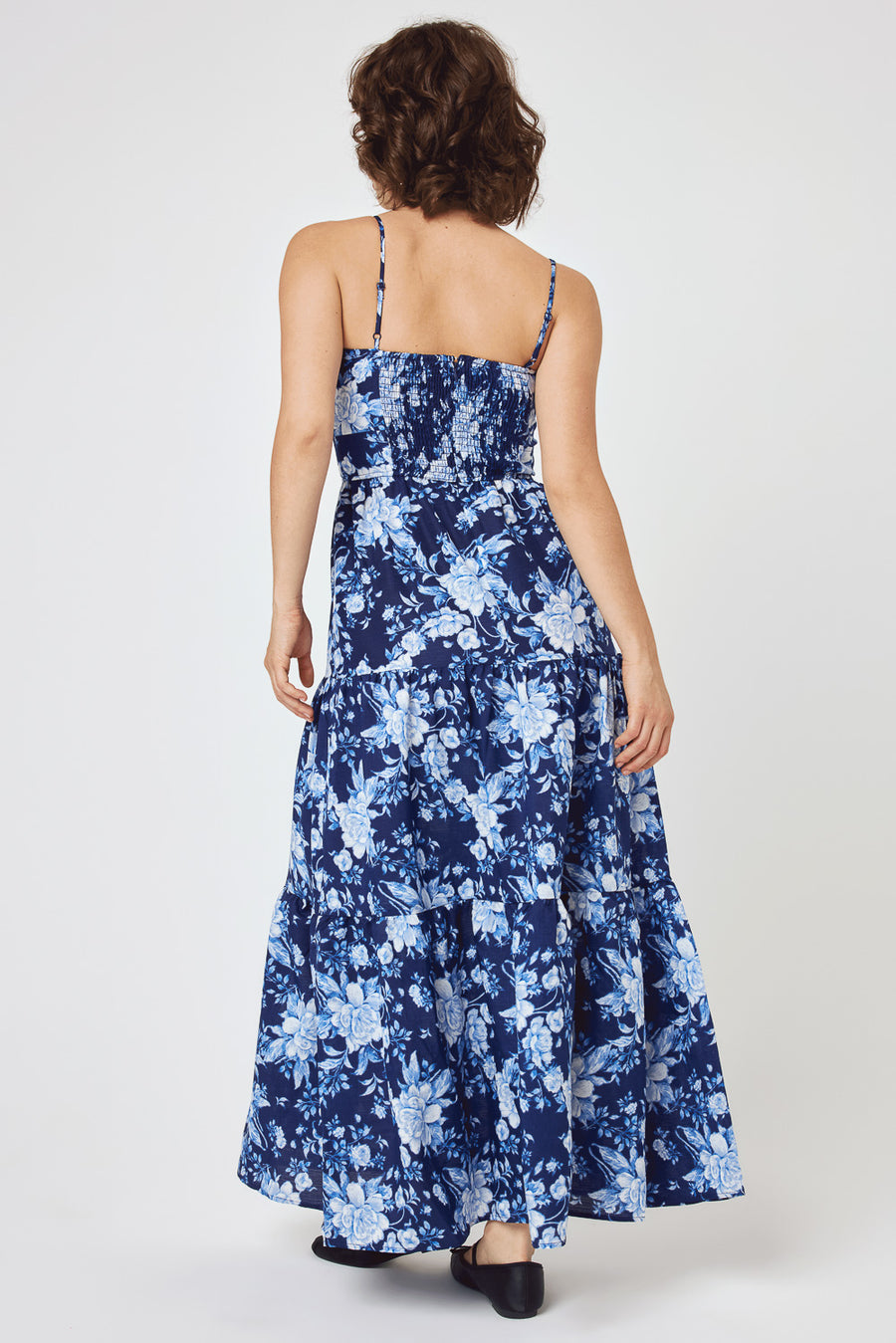 Navy White Floral Keyhole Maxi Cami ...