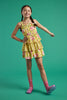 Kids Yellow Floral Sleeveless Twin Print Dress - Trixxi Clothing