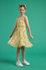 Kids Yellow Floral Emma Ruffle Strap Dress - Trixxi Clothing