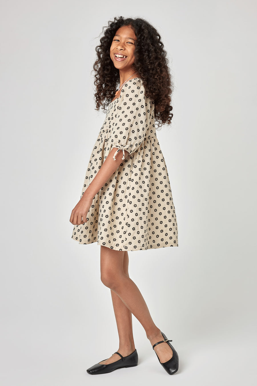 Polka dot orders dress tan