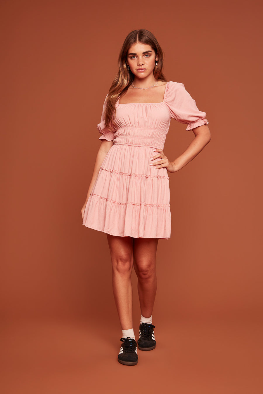 Petal Pink Tier Dress - Trixxi Clothing