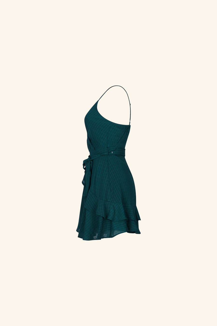 Green Strappy Ruffle Wrap Dress - Trixxi Clothing