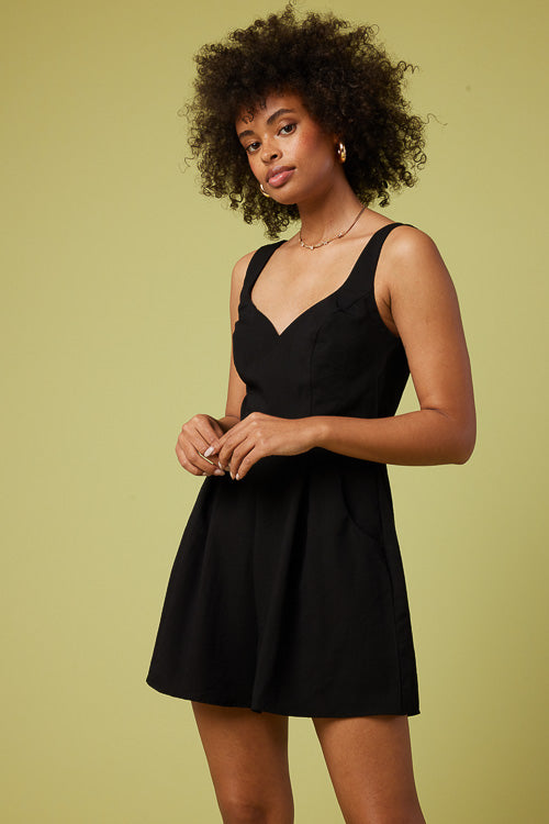 Short Black Romper - Trixxi Clothing